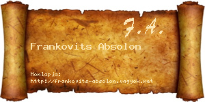 Frankovits Absolon névjegykártya